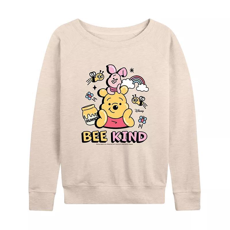 Disneys Winnie the Pooh Piglet & Pooh Womens Bee Kind Lightweight French Terry Sweatshirt, Girls Product Image