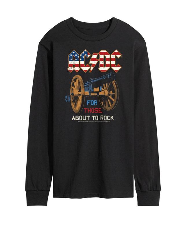 Mens Acdc About to Rock Long Sleeve T-shirt Product Image