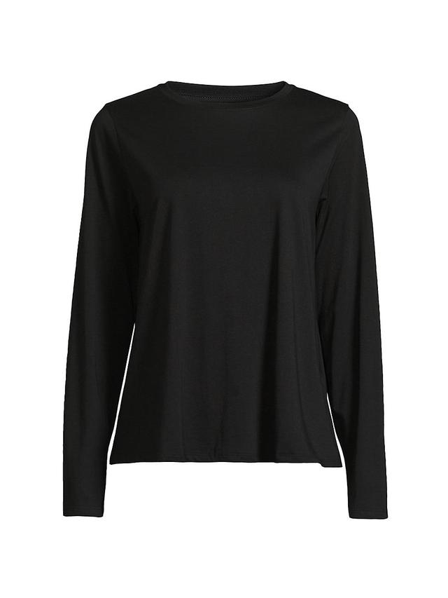 Womens Round Neck Cotton Long-Sleeve T-Shirt Product Image