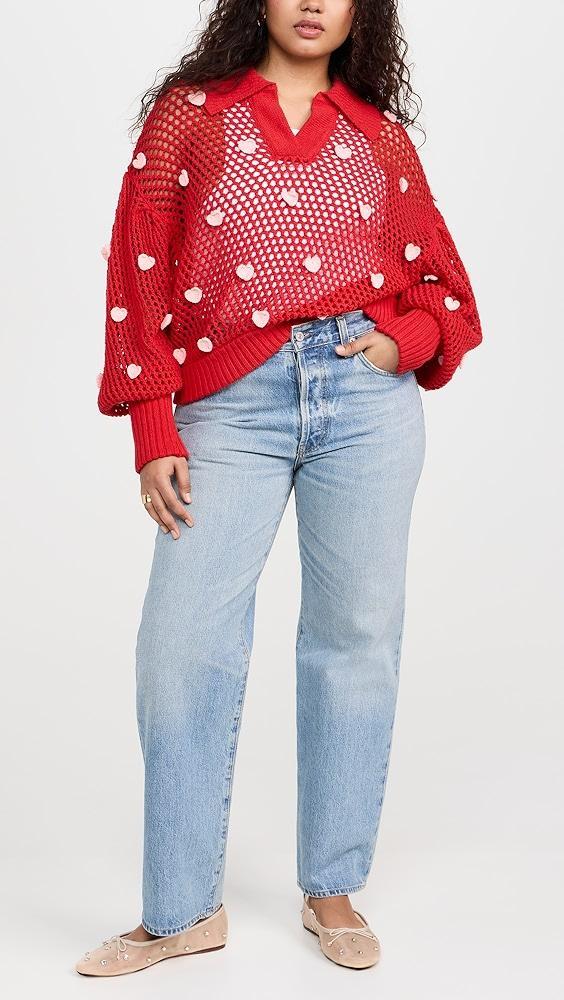 FARM Rio Handmade Hearts Knit Sweater | Shopbop Product Image