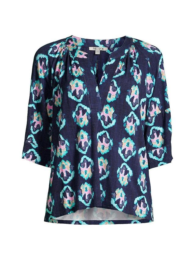 Womens Ocean Batik Boxy Blouse Product Image