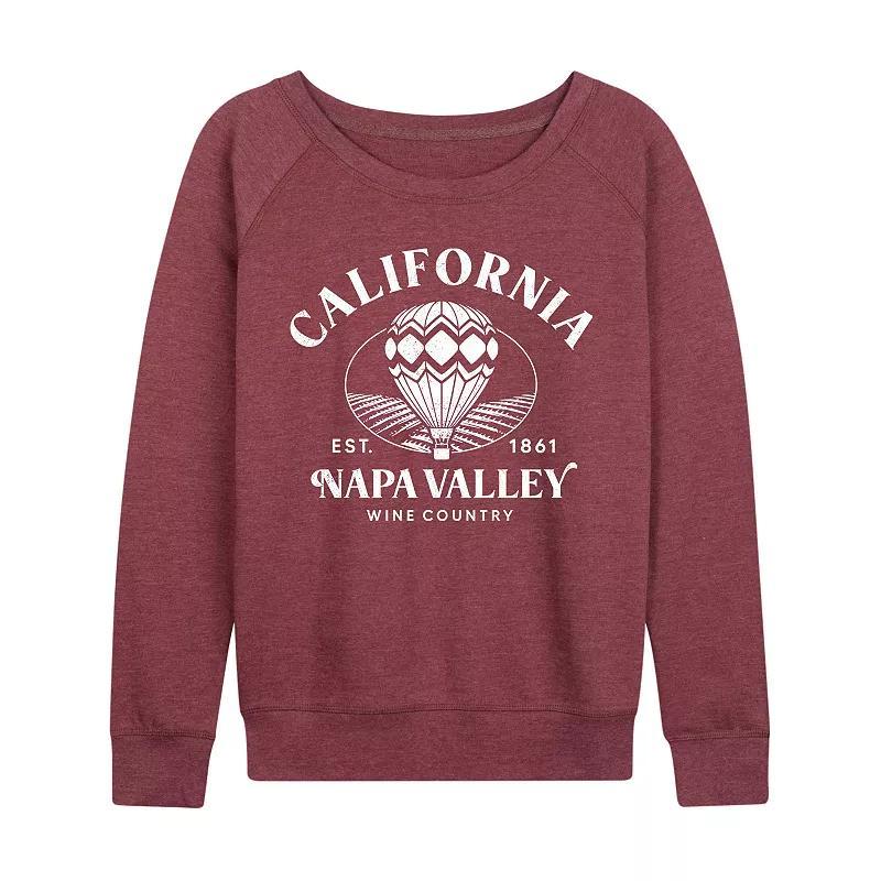 Womens California Napa Valley Lightweight French Terry Sweatshirt, Girls Heather Grey Product Image