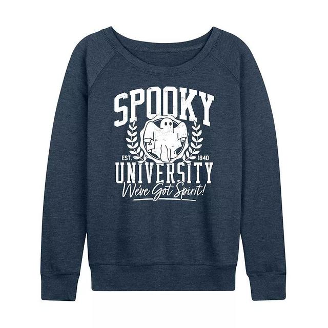 Womens Spooky University Halloween Lightweight French Terry Sweatshirt Heather Grey Product Image