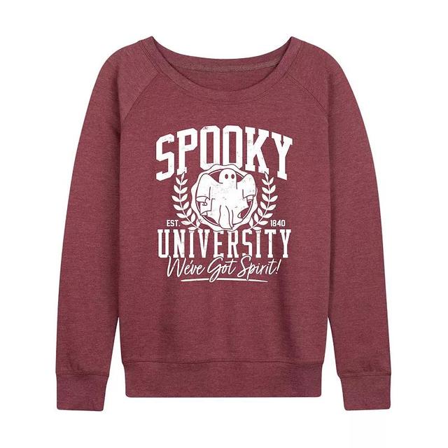 Womens Spooky University Halloween Lightweight French Terry Sweatshirt Heather Grey Product Image