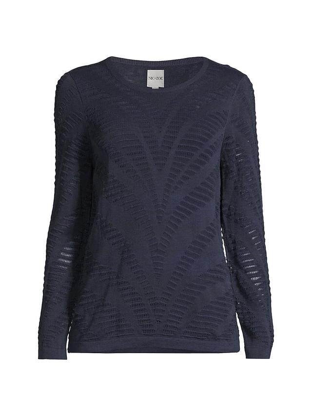 Womens Pointelle-Knit Cotton-Blend Sweater Product Image