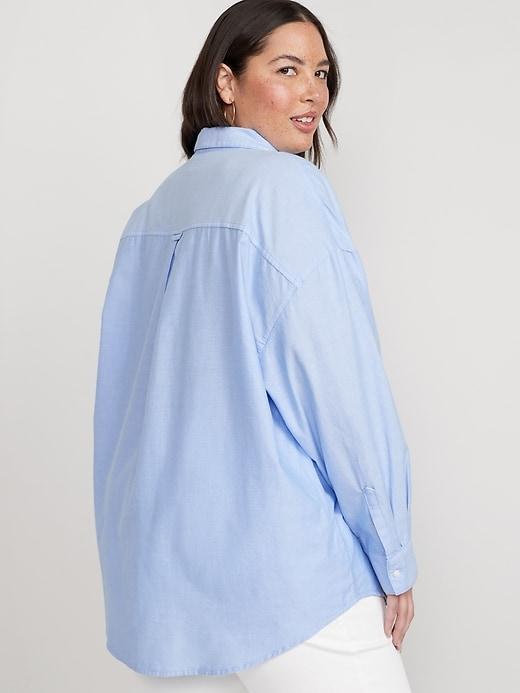 Oversized Button-Down Boyfriend Shirt Product Image