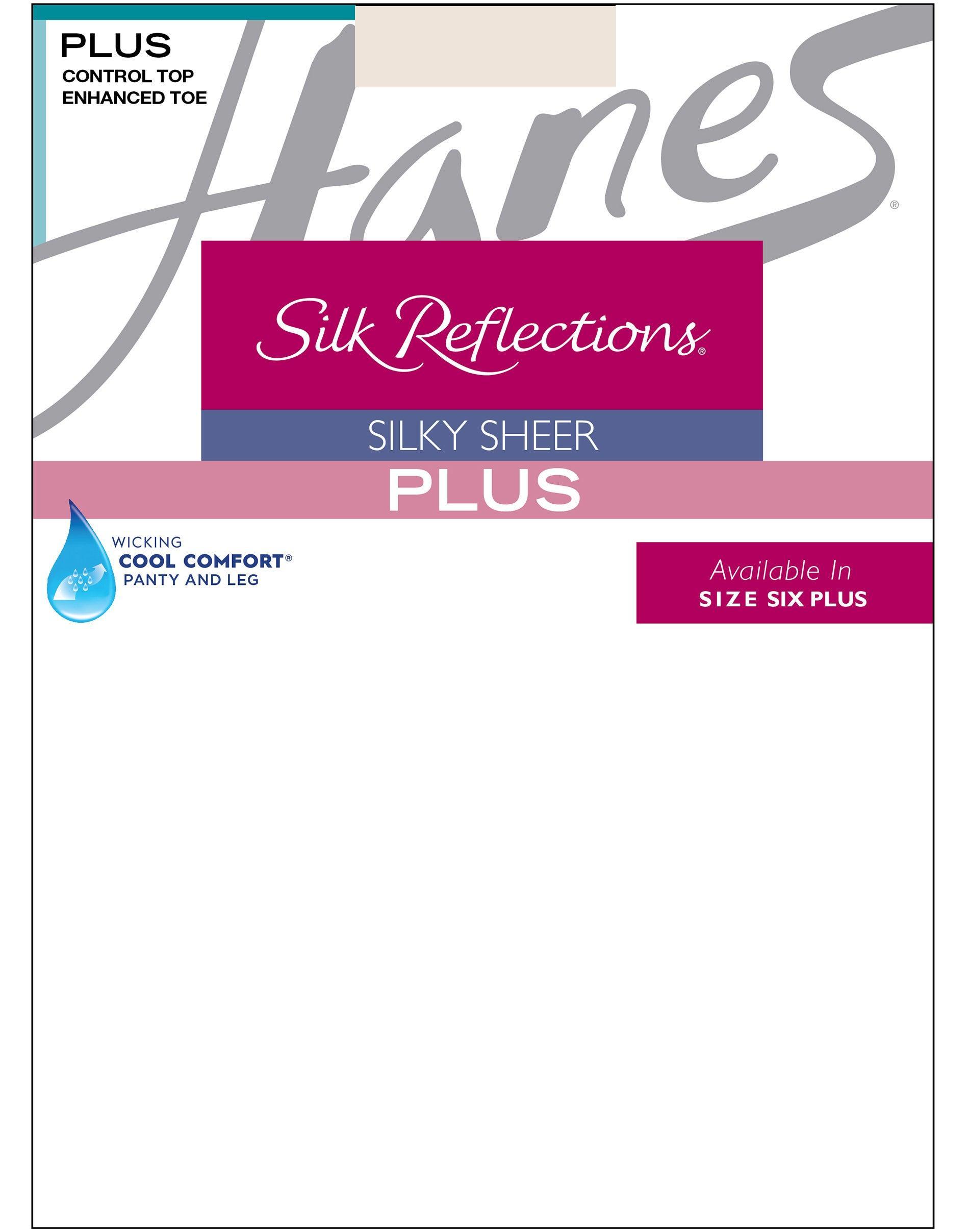 Hanes Silk Reflections Control-Top Sandalfoot Pantyhose, Plus 4 Product Image