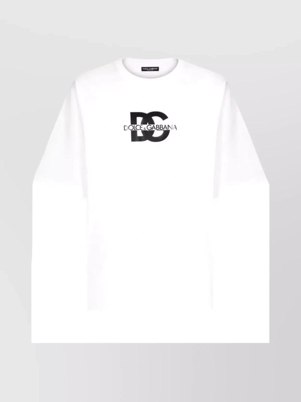 Logo Crewneck T-shirt With Short Sleeves In White Product Image