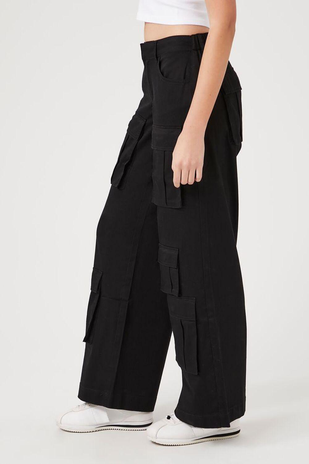 Twill Wide-Leg Cargo Pants | Forever 21 Product Image