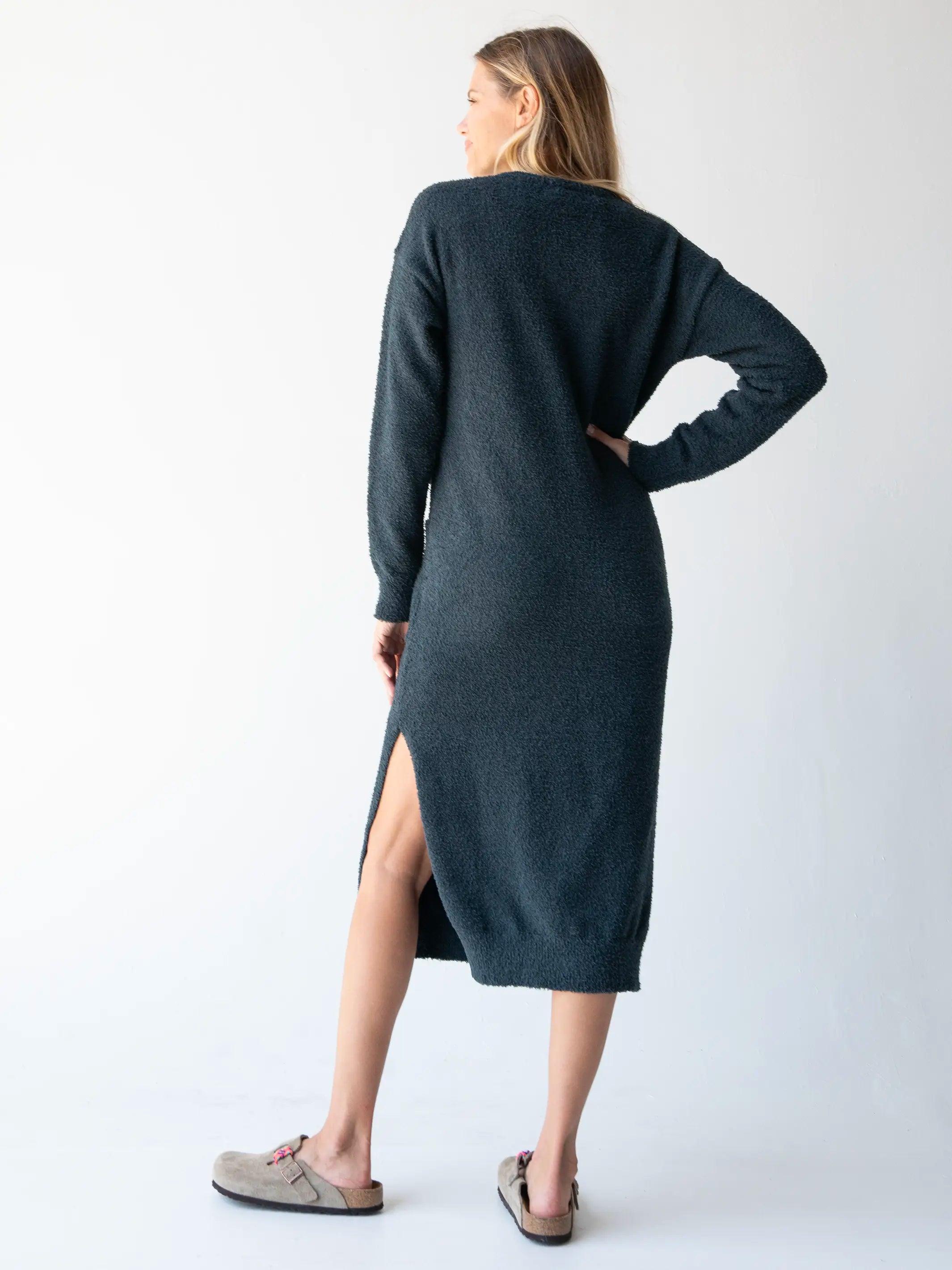 Cozy Up Midi Sweater Dress - Charcoal Product Image