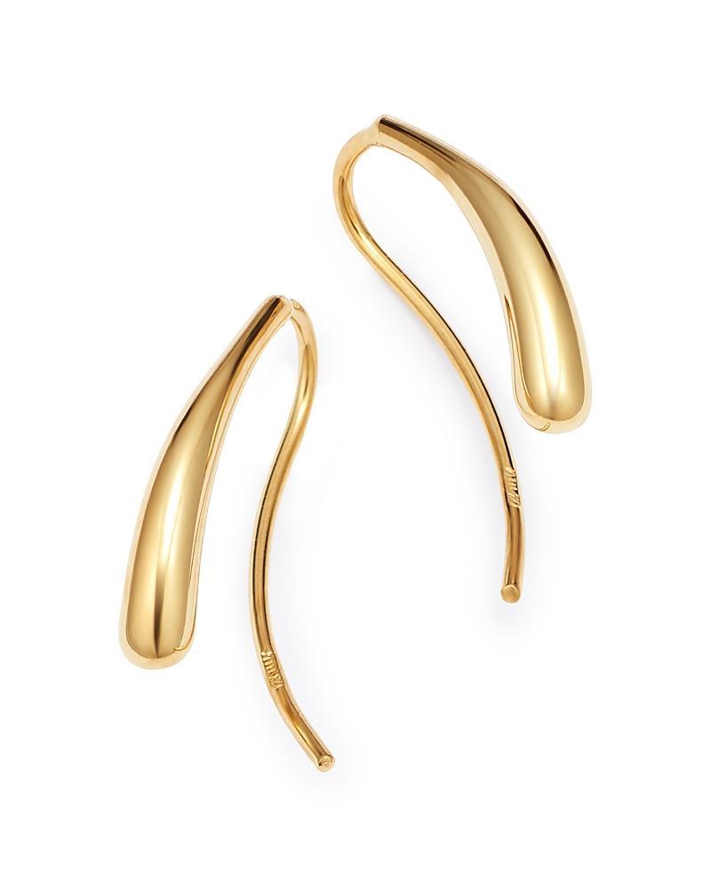 Fluid Teardrop Earrings Set in 14k White or Yellow Gold Product Image