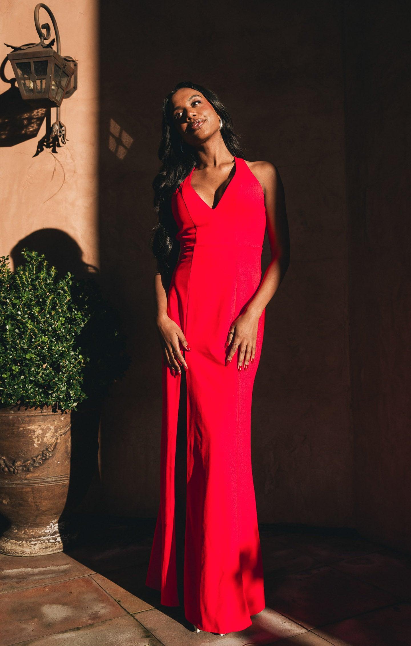 Rachel Maxi Dress ~ Red Stretch Product Image