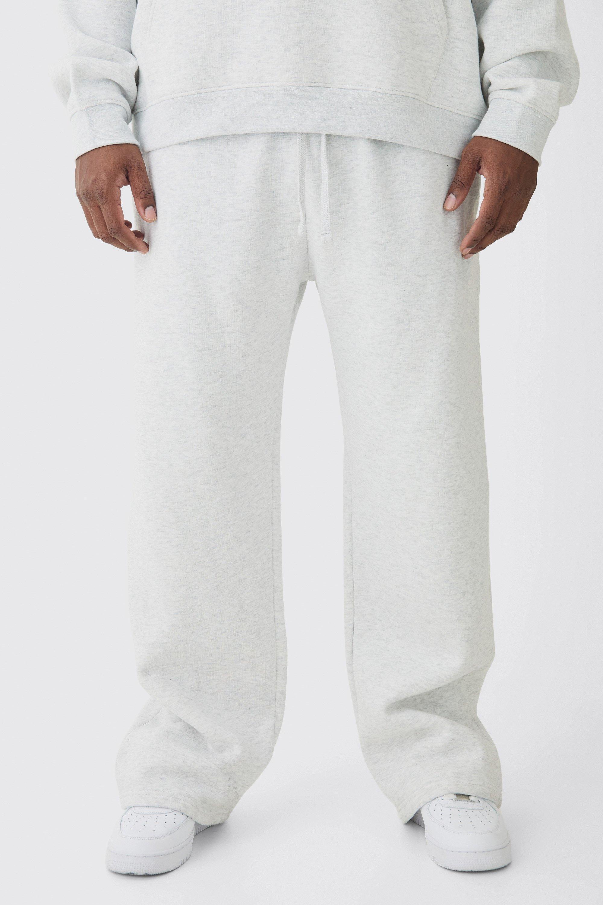 330GSM Plus Relaxed Fit Sweatpants In Grey Marl | boohooMAN USA Product Image