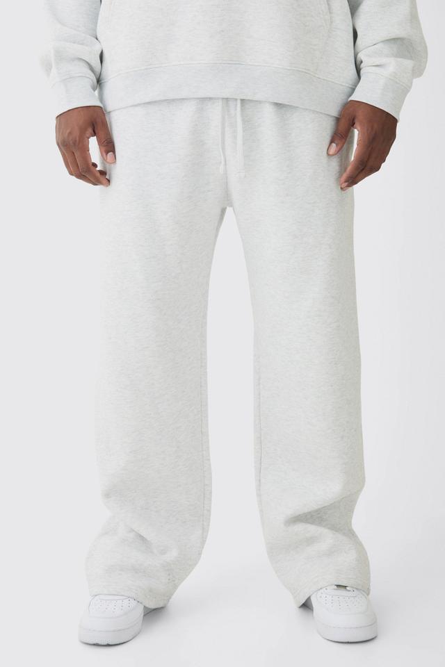 330GSM Plus Relaxed Fit Sweatpants In Grey Marl | boohooMAN USA Product Image