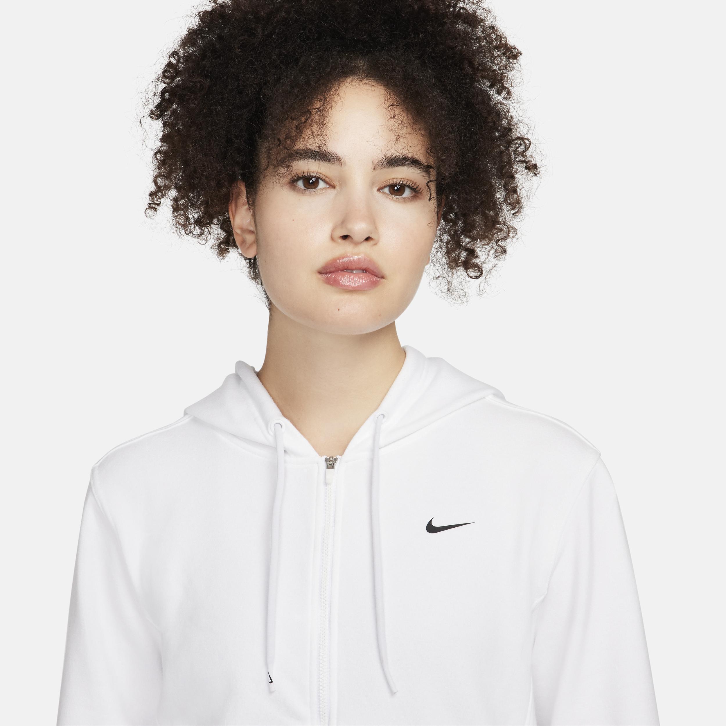 Womens Nike One Dri-FIT Full-Zip Hoodie White Product Image