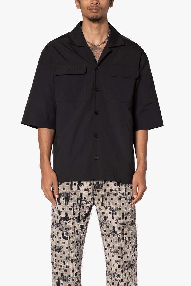 Lined Woven Nylon Shirt - Black Product Image