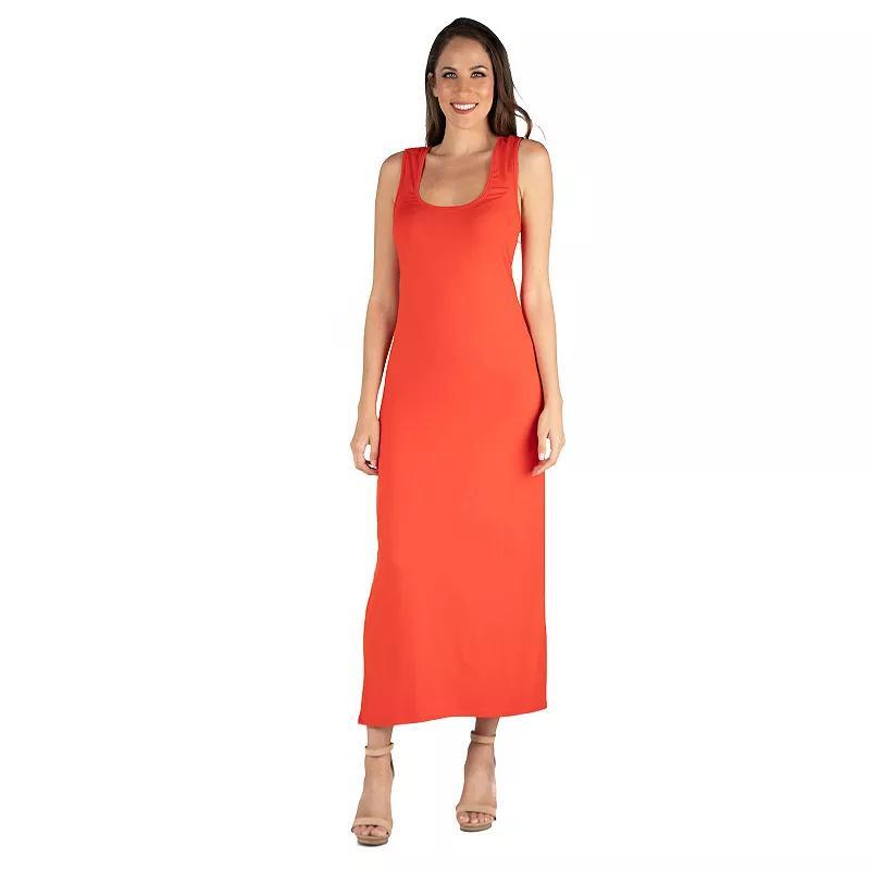 Womens 24seven Comfort Apparel Scoop Neck Racerback Tank Top Maxi Dress product image