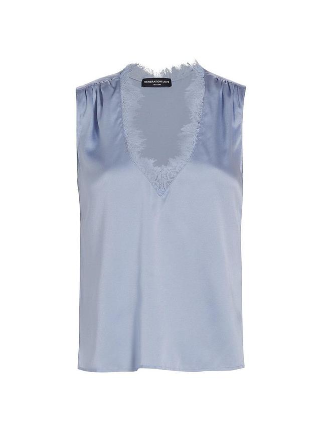 Womens Callie Silk Lace Sleeveless Top Product Image