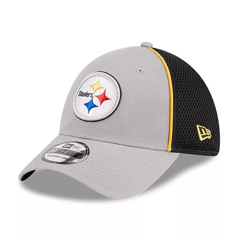 Mens New Era Gray Pittsburgh Steelers Pipe 39THIRTY Flex Hat Product Image