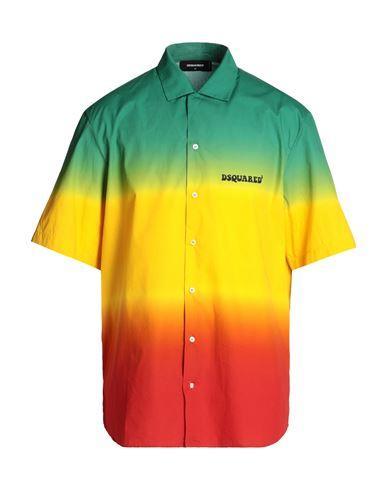 DSQUARED2 Man Shirt Green Size 42 Cotton Product Image