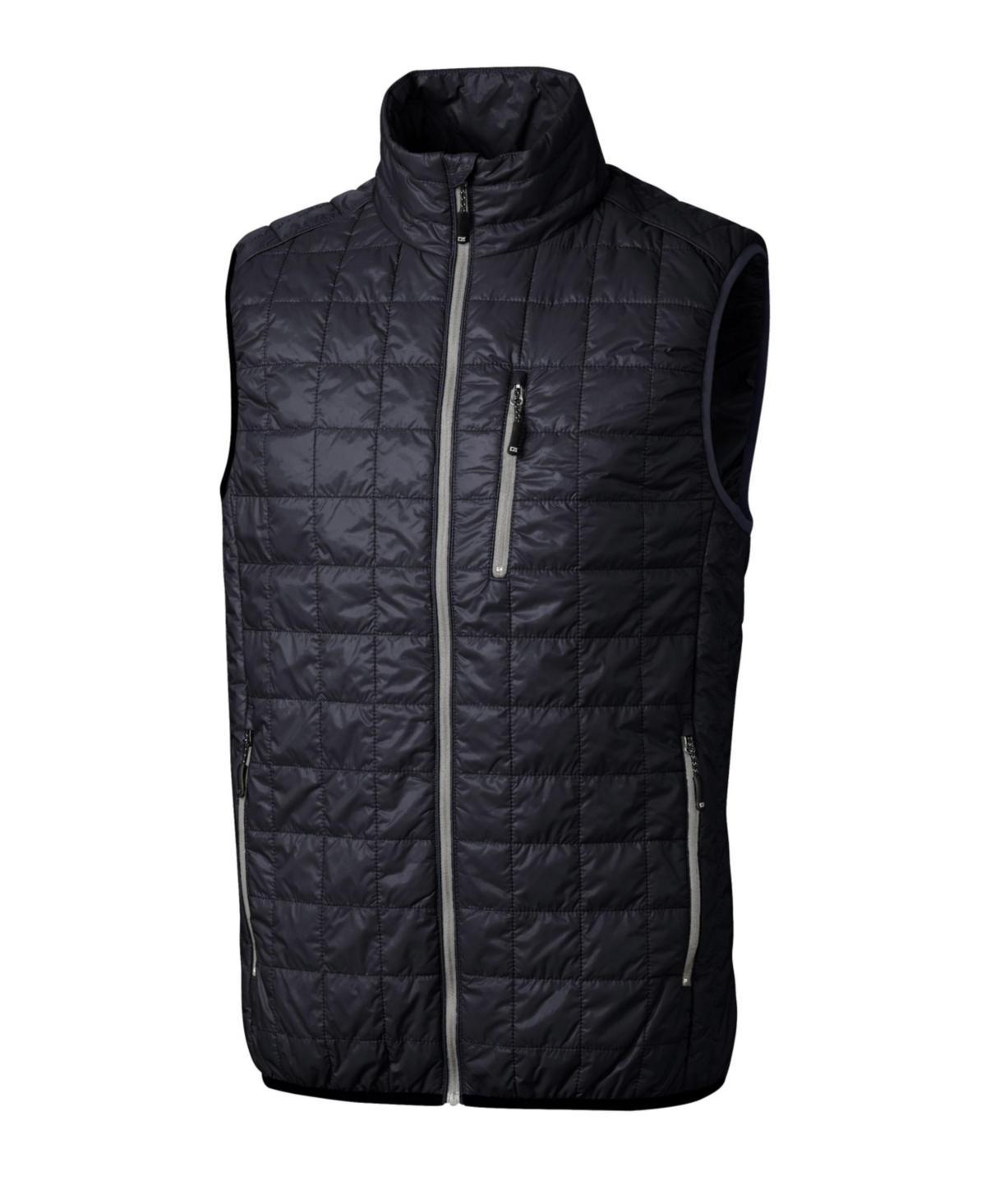 Cutter & Buck Rainier PrimaLoft Mens Eco Insulated Full Zip Puffer Vest - Dark navy/silver Product Image