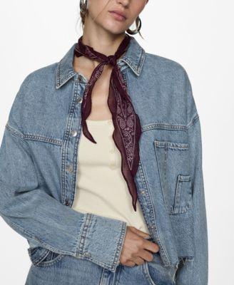 Women's Frayed Hem Denim Overshirt Product Image