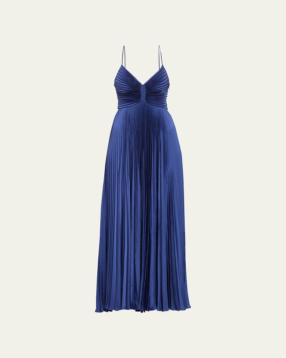 Womens Aries Floor-Length Pleated Gown Product Image