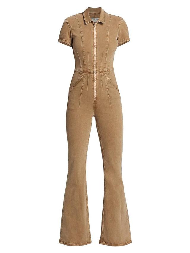 Free People Jayde Denim Flared Jumpsuit Product Image