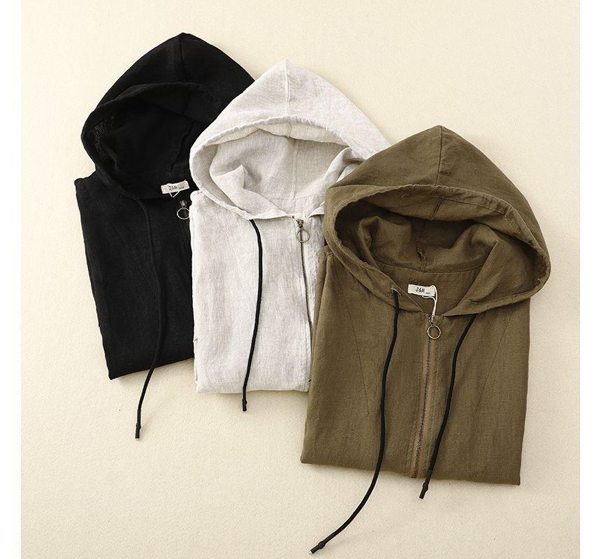 Hooded Plain Zip Vest product image