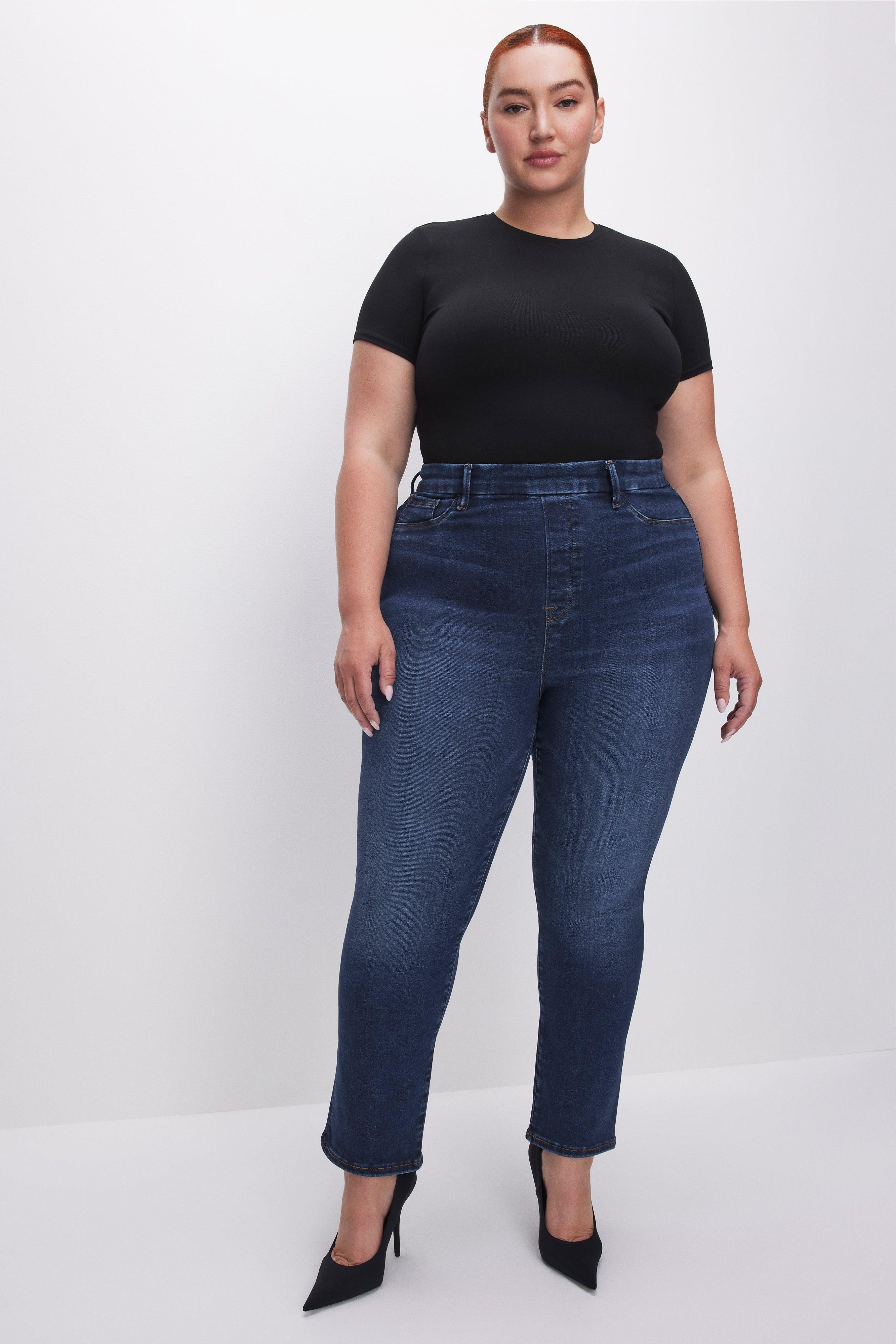 POWER STRETCH PULL-ON STRAIGHT JEANS | INDIGO491 Product Image