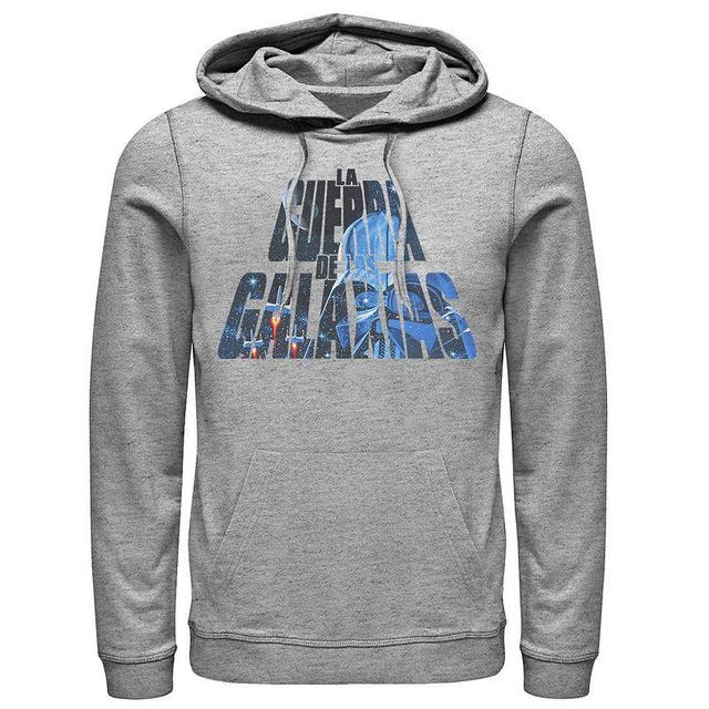 Mens Star Wars La Guerra De Las Galaxias Letter Fill Hoodie Athletic Grey Product Image