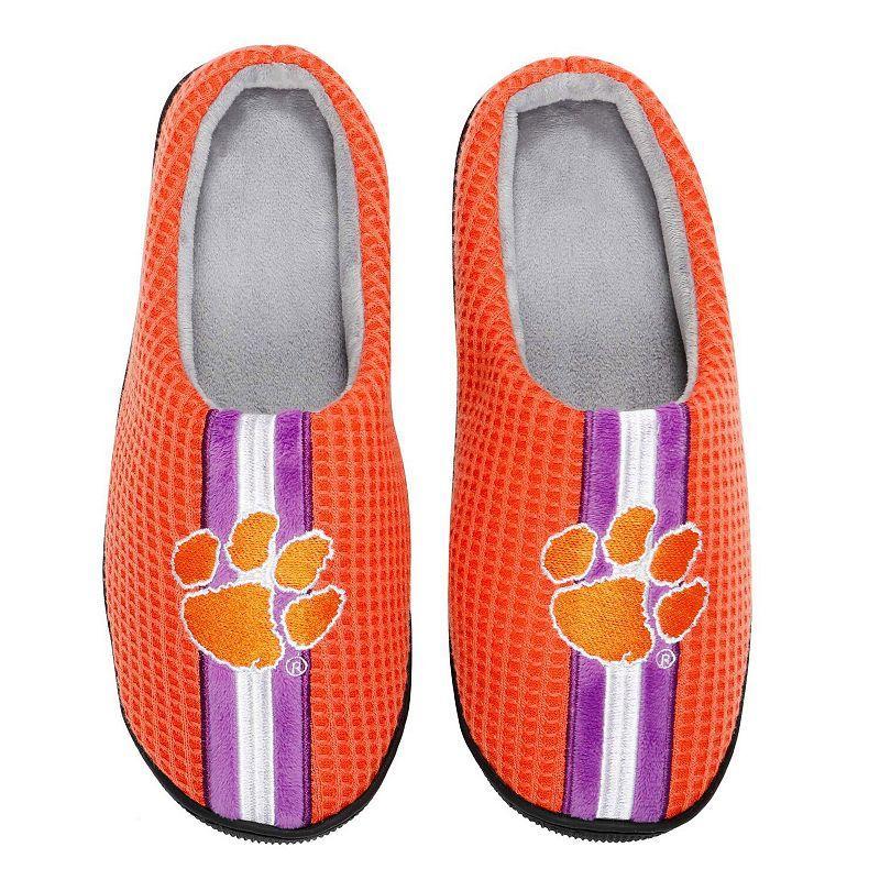 Mens FOCO Clemson Tigers Team Stripe Memory Foam Slide Slippers Product Image