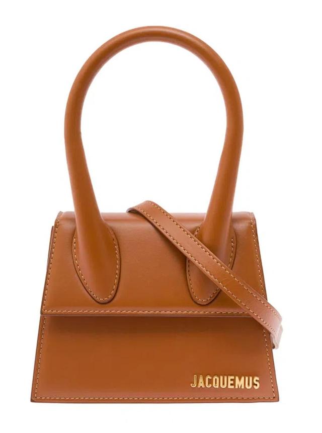 JACQUEMUS Le Chiquito Moyen Caramel Brown Bag In Leather Woman Product Image