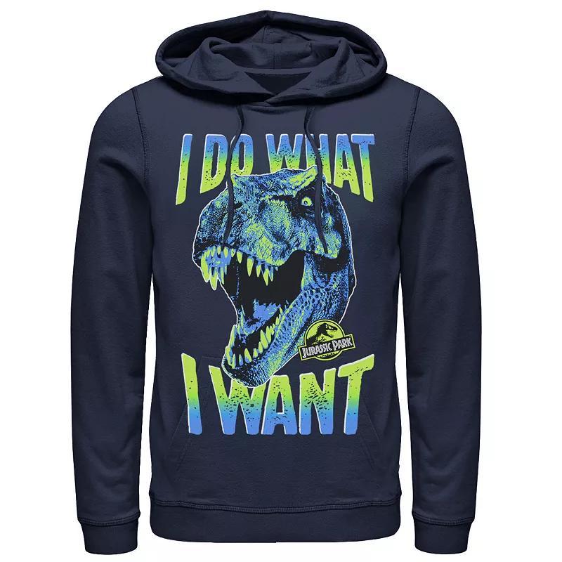 Mens Jurassic Park T-Rex I Do What I Want Graphic Pullover Hoodie Athletic Grey Product Image