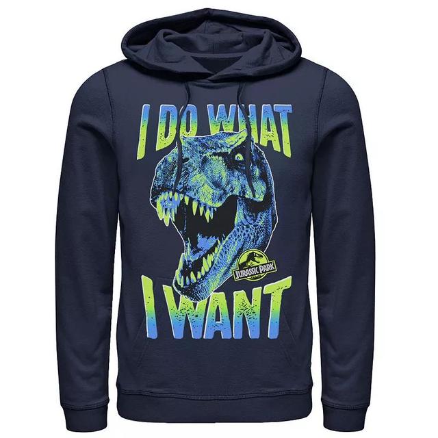 Mens Jurassic Park T-Rex I Do What I Want Graphic Pullover Hoodie Athletic Grey Product Image