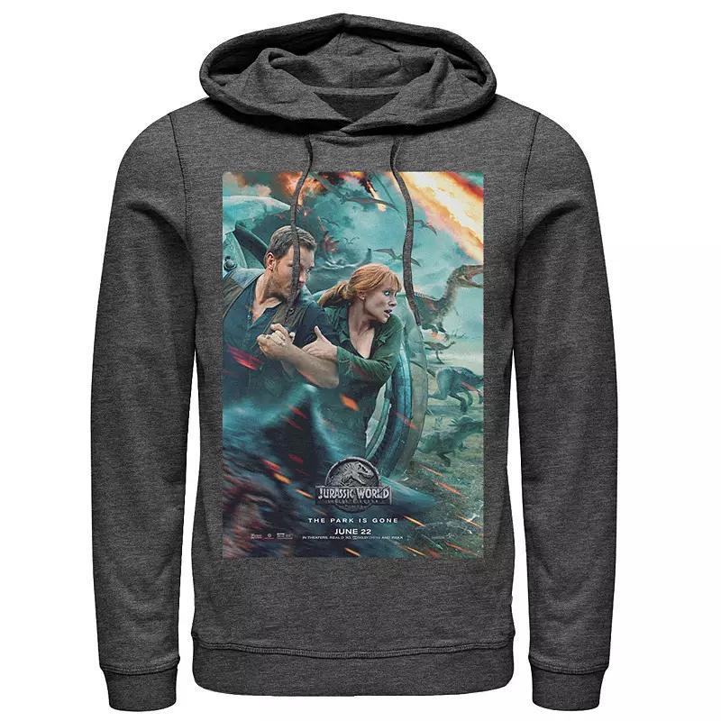 Mens Jurassic World Two Owen Claire Movie Poster Hoodie Med Grey Product Image