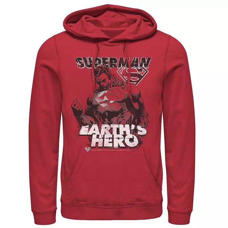 Mens DC Comics Superman Earths Hero Sketched Poster Hoodie Product Image