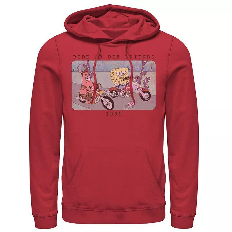 Mens Nickelodeon SpongeBob SquarePants Ride Or Die Friends 1999 Portrait Graphic Hoodie Product Image