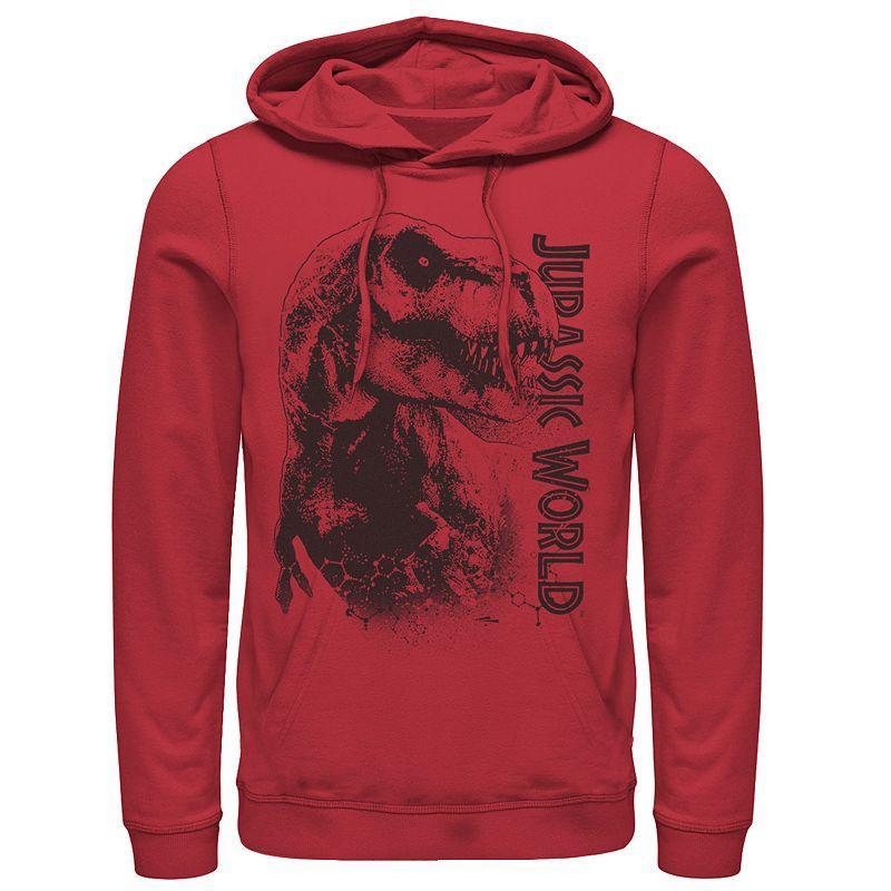 Mens Jurassic World T-Rex Close-Up Portrait Graphic Pullover Hoodie Product Image