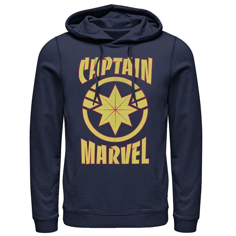 Mens Marvel Captain Marvel Pop Logo Hoodie Blue Product Image