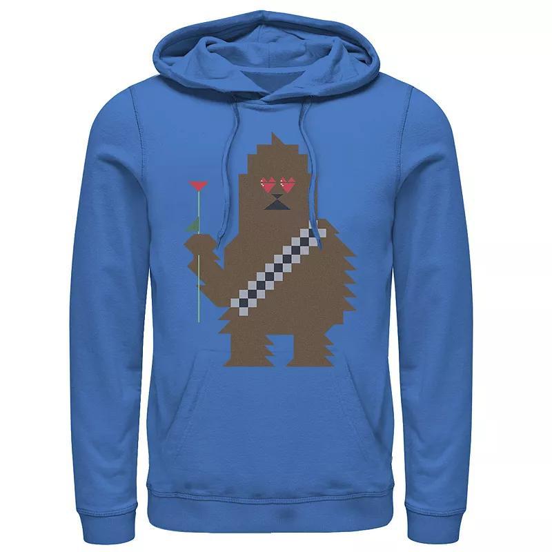 Mens Star Wars Chewbacca 8-Bit Heart Eyes Valentine Hoodie Product Image