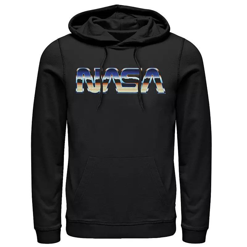 Mens NASA Dune Landscape Retro Chrome Logo Hoodie Product Image