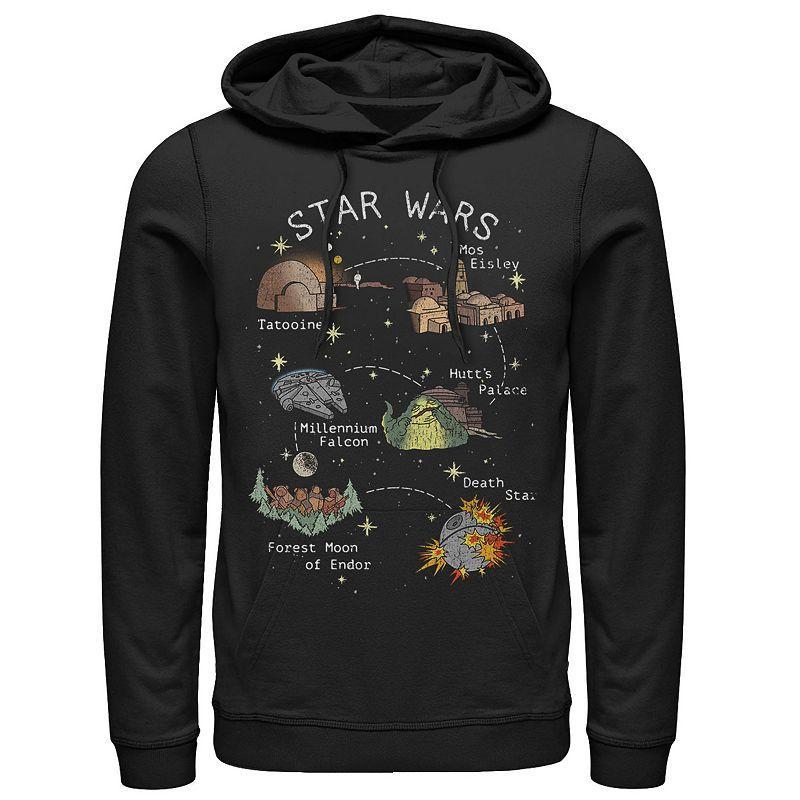 Mens Star Wars Story Map Pullover Graphic Hoodie Product Image