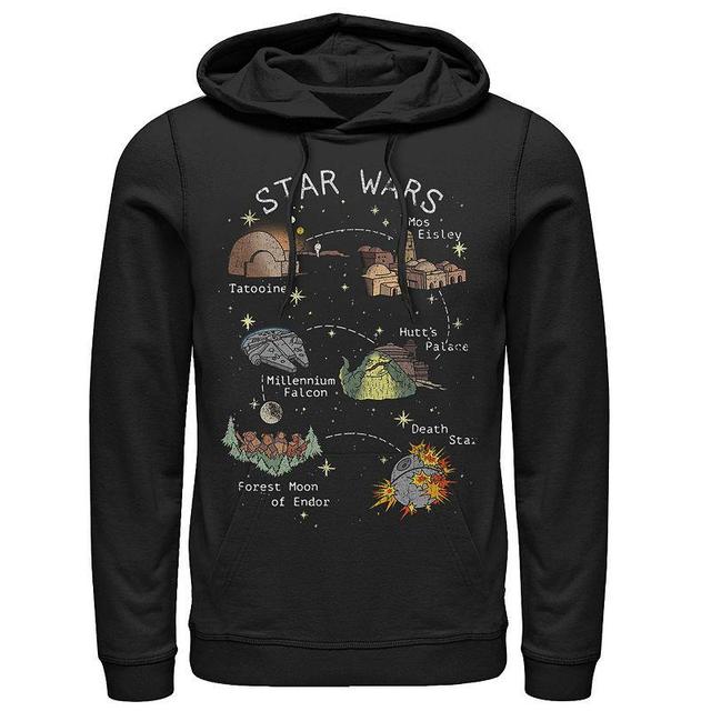 Mens Star Wars Story Map Pullover Graphic Hoodie Product Image