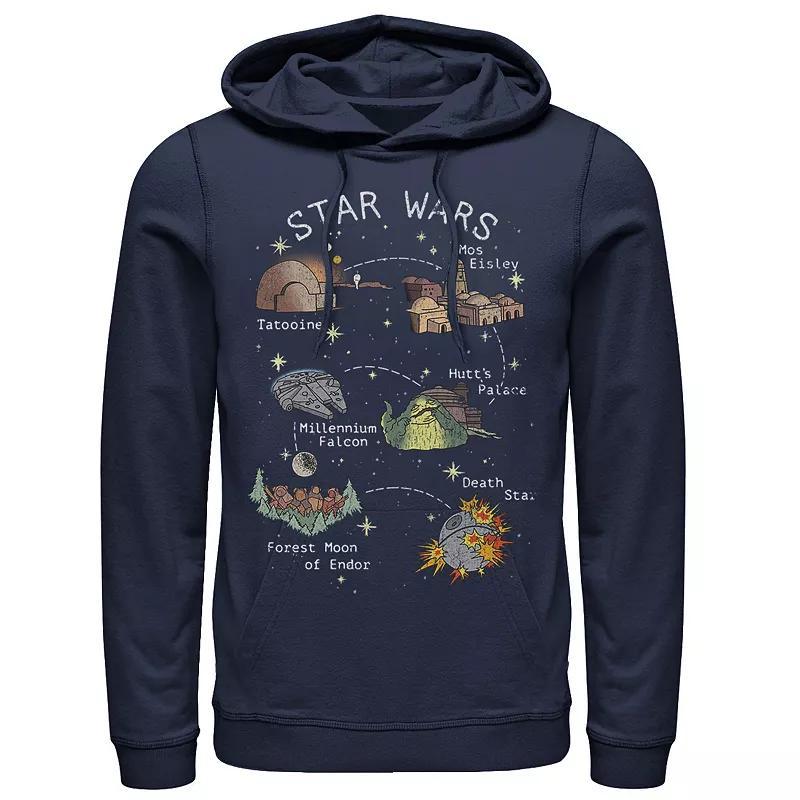 Mens Star Wars Story Map Hoodie Blue Product Image