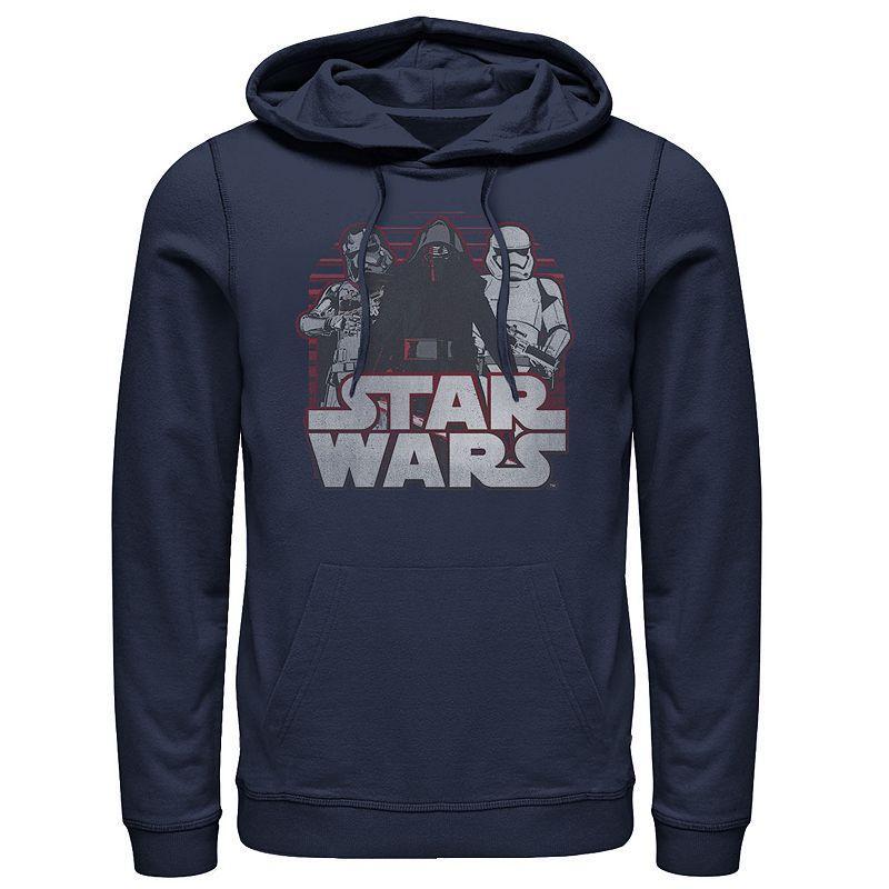 Mens Graphic Teen Guys Star Wars Mens Star Wars Kylo Ren Trooper Group Graphic Hoodie, Mens Blue Product Image