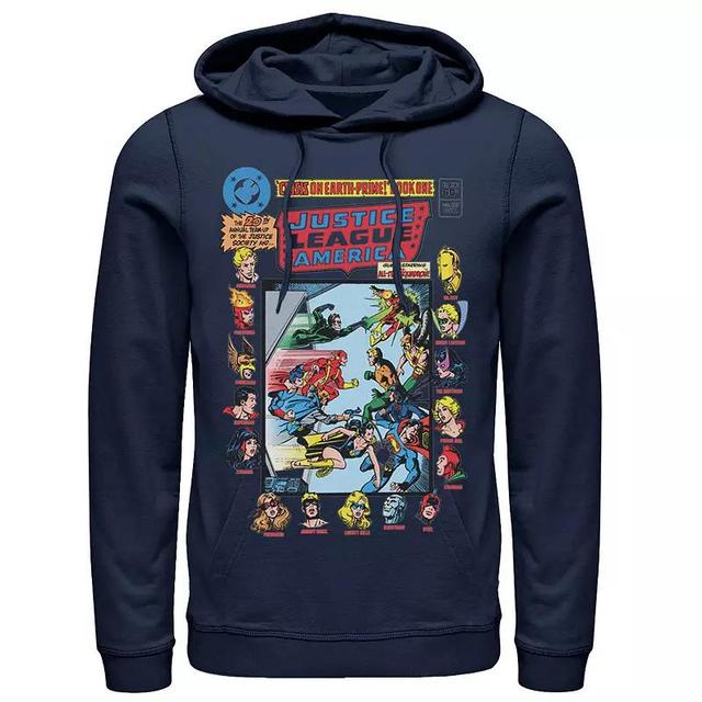 Mens Justice League Crisis On Earth Vintage Cover Hoodie Grey Heather Product Image