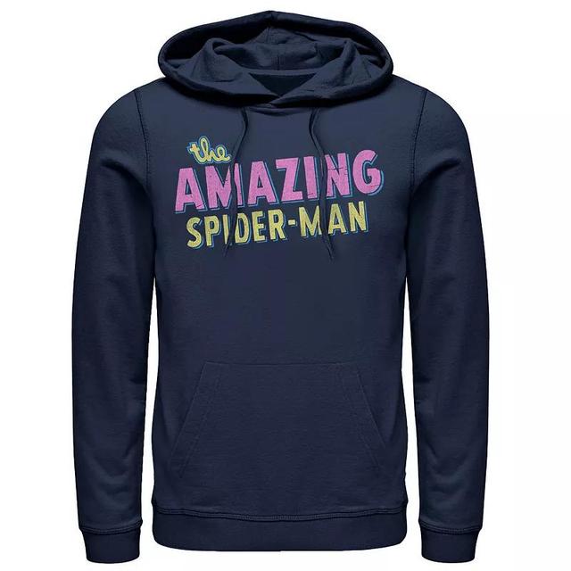 Mens Marvel The Amazing Spider-Man Logo Hoodie Blue Product Image