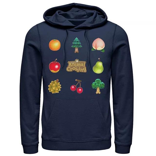 Mens Animal Crossing Items Found Title Logo Hoodie Blue Product Image