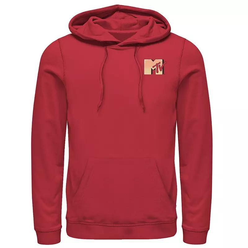 Mens MTV Music Television Gradient Left Chest Logo Hoodie Red Product Image